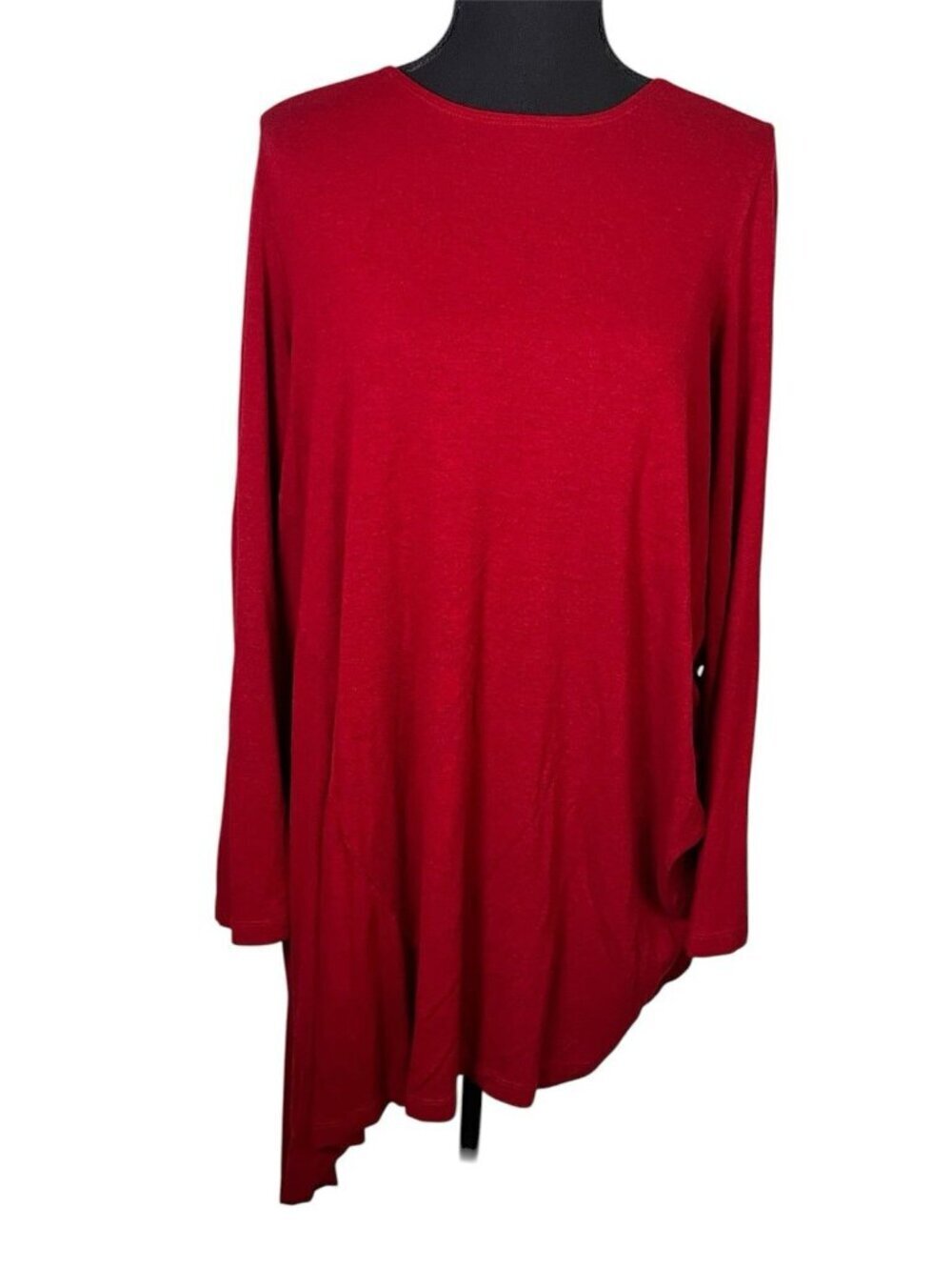 Bryn Walker Medium Firelight Red Sway Tunic Top Dress Asymmetrical Hem USA Made